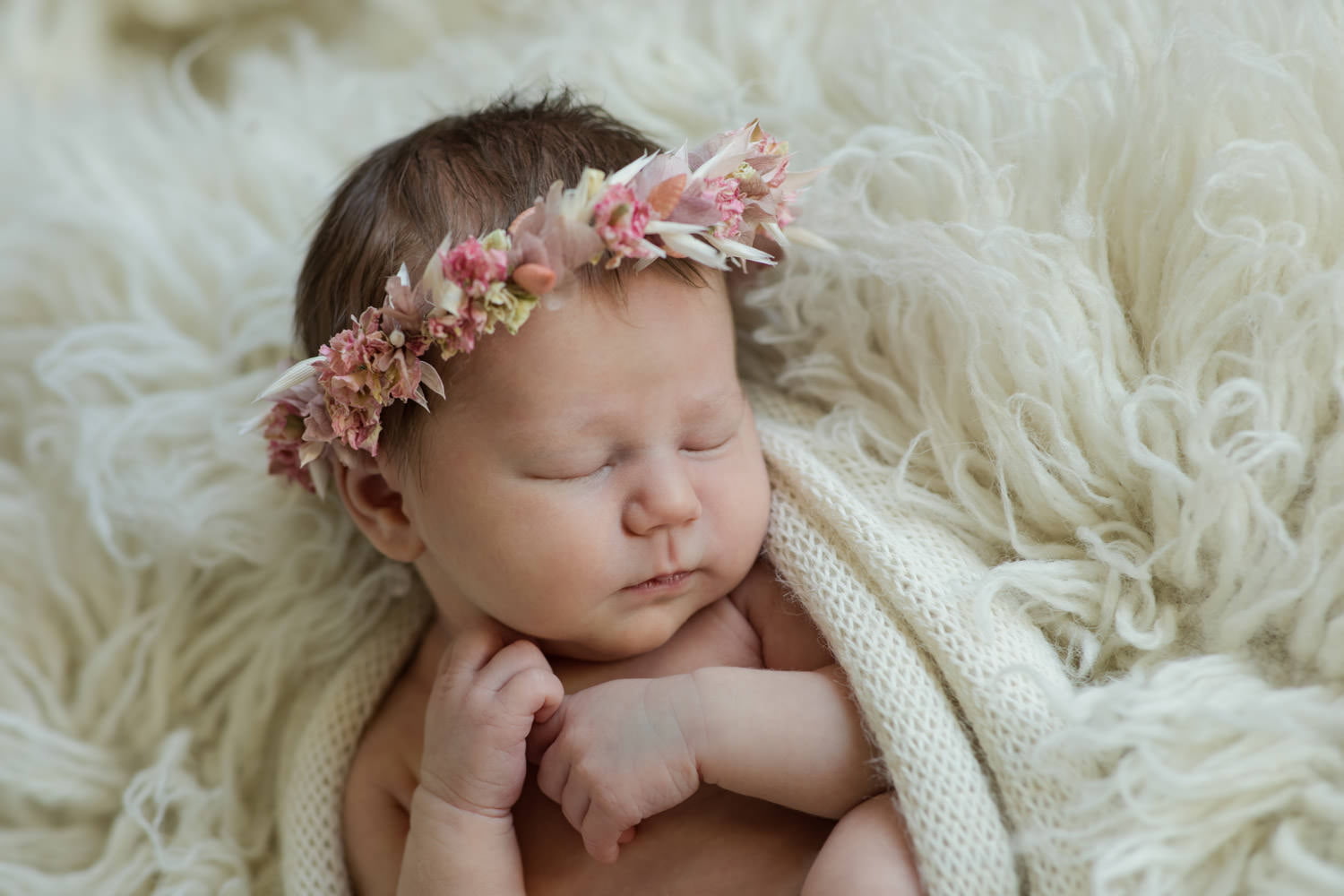 Trockenblumenkranz für Baby